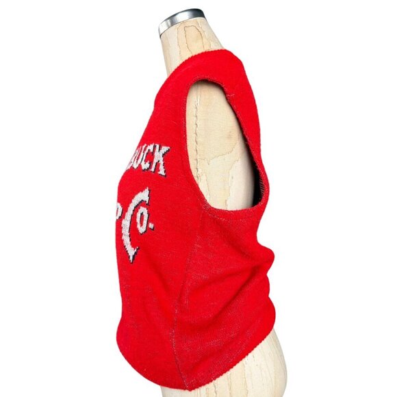 Kings Road Shop Red Sears Roebuck and Co Red Knit Sweater Vest Unisex Size Large - Picture 2 of 10